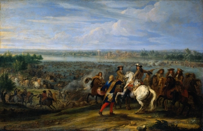 La traversée du Rhin par Turenne et ses cavaliers en 1672